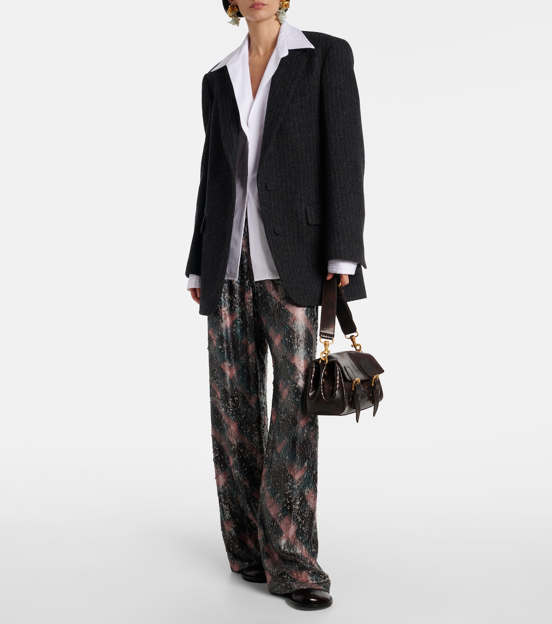 Blazer rayé en laine | Dries Van Noten
