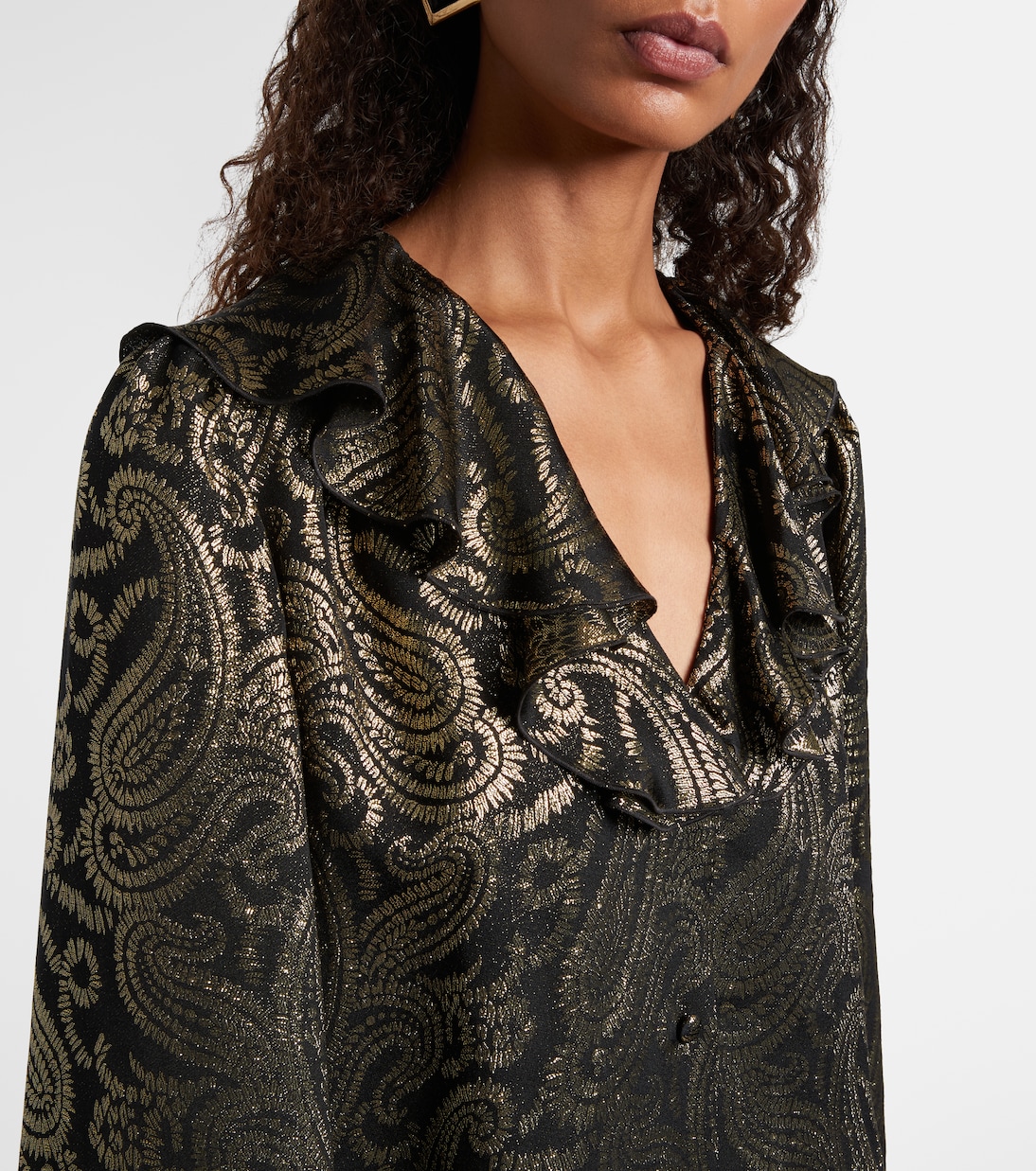 Paisley ruffled silk-blend blouse | Etro
