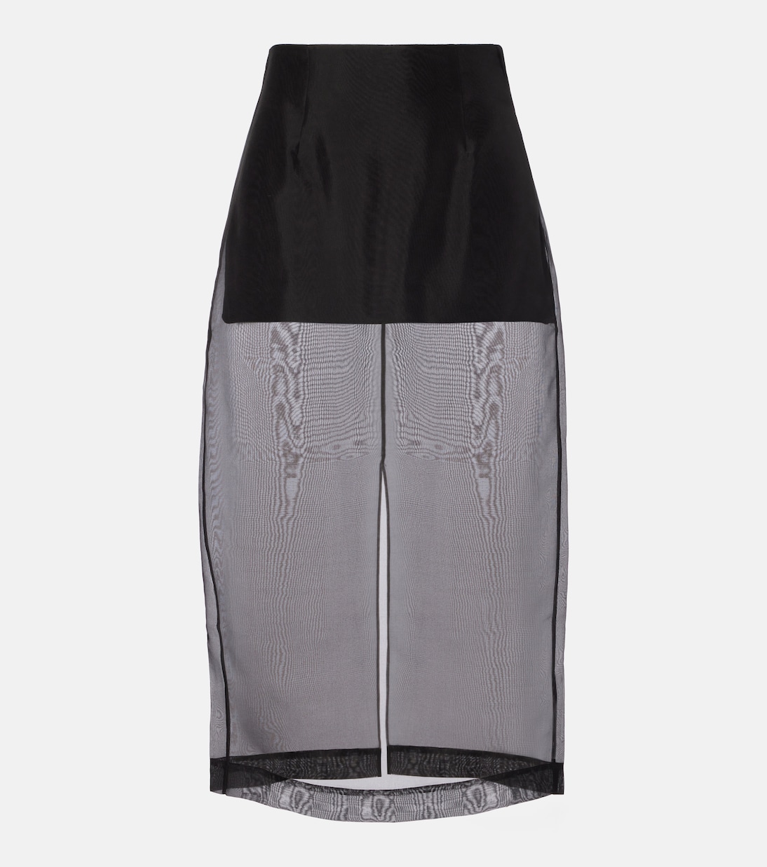 High-Rise-Midirock aus Seidenorganza | Frame