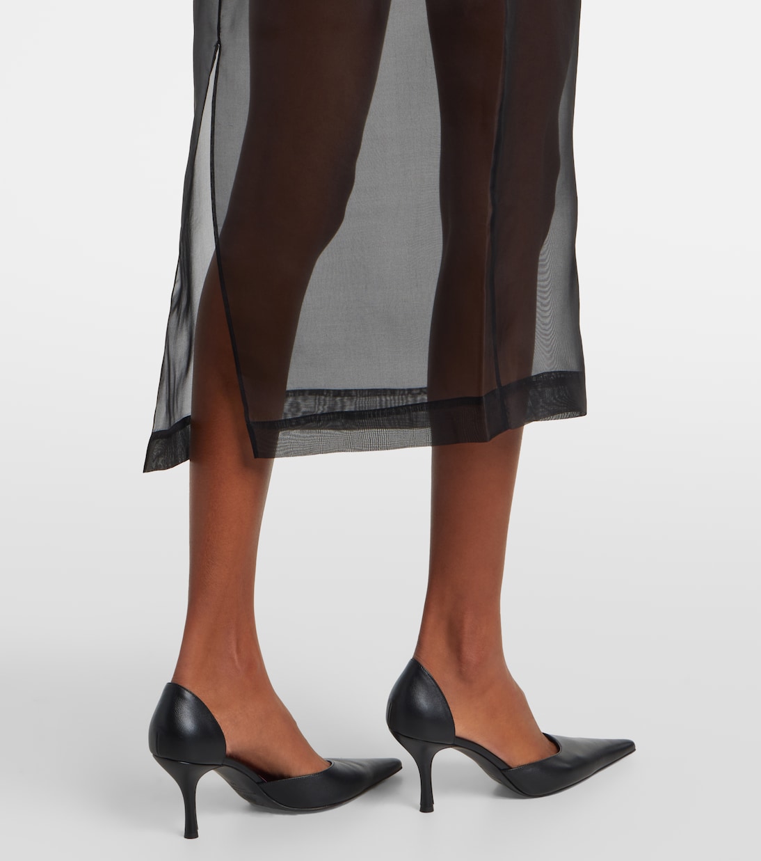 High-Rise-Midirock aus Seidenorganza | Frame