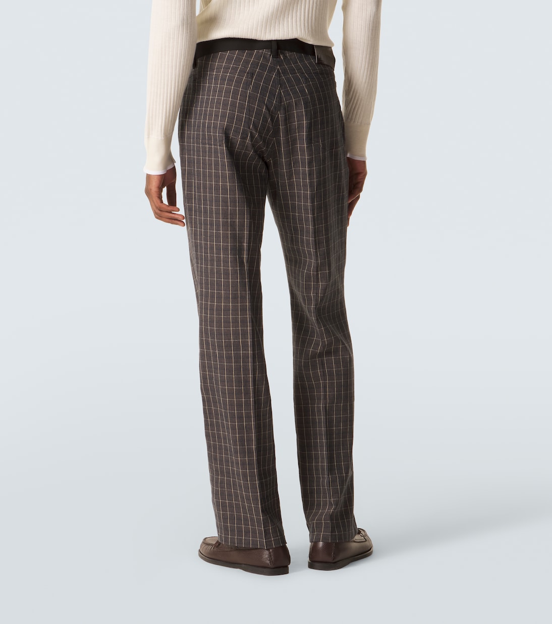 Country checked linen-blend straight pants | Wales Bonner