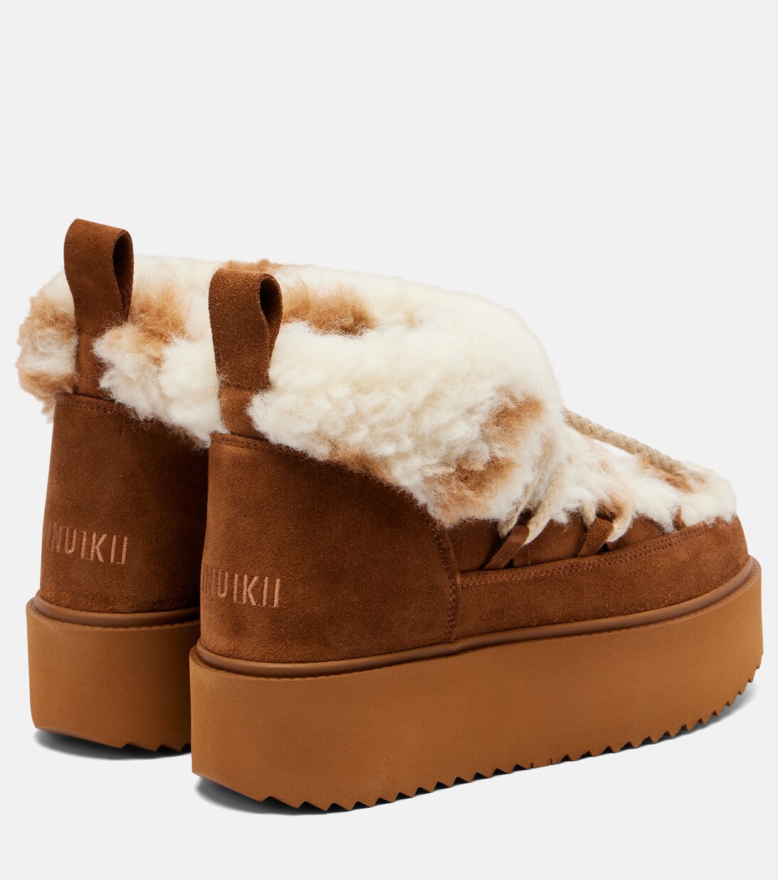 Schneestiefel Teddy Platform aus Veloursleder | Inuikii