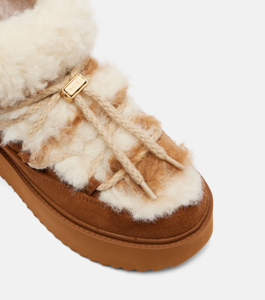 Schneestiefel Teddy Platform aus Veloursleder | Inuikii
