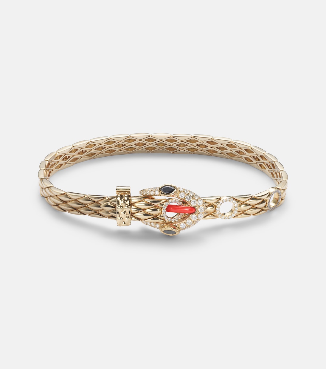 Armband Python aus 9kt Gelbgold mit Emaille und Diamanten | Yvonne Léon