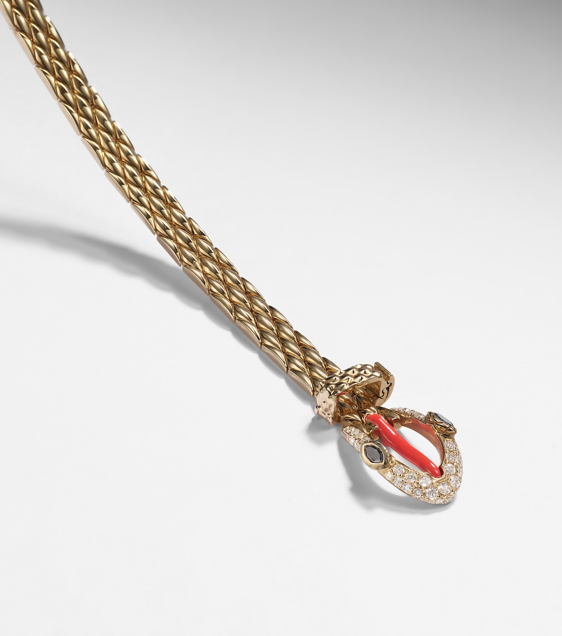 Armband Python aus 9kt Gelbgold mit Emaille und Diamanten | Yvonne Léon