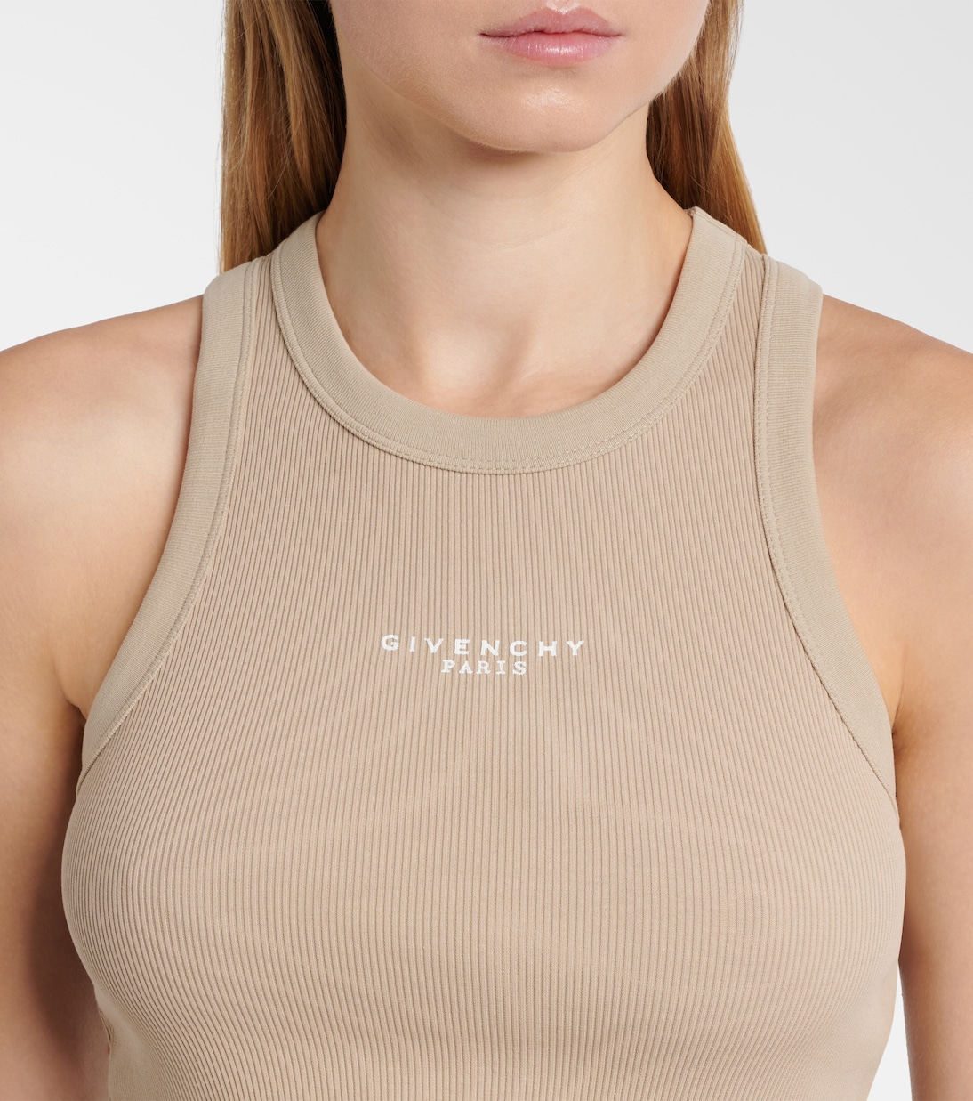 Logo cropped cotton jersey tank top | Givenchy