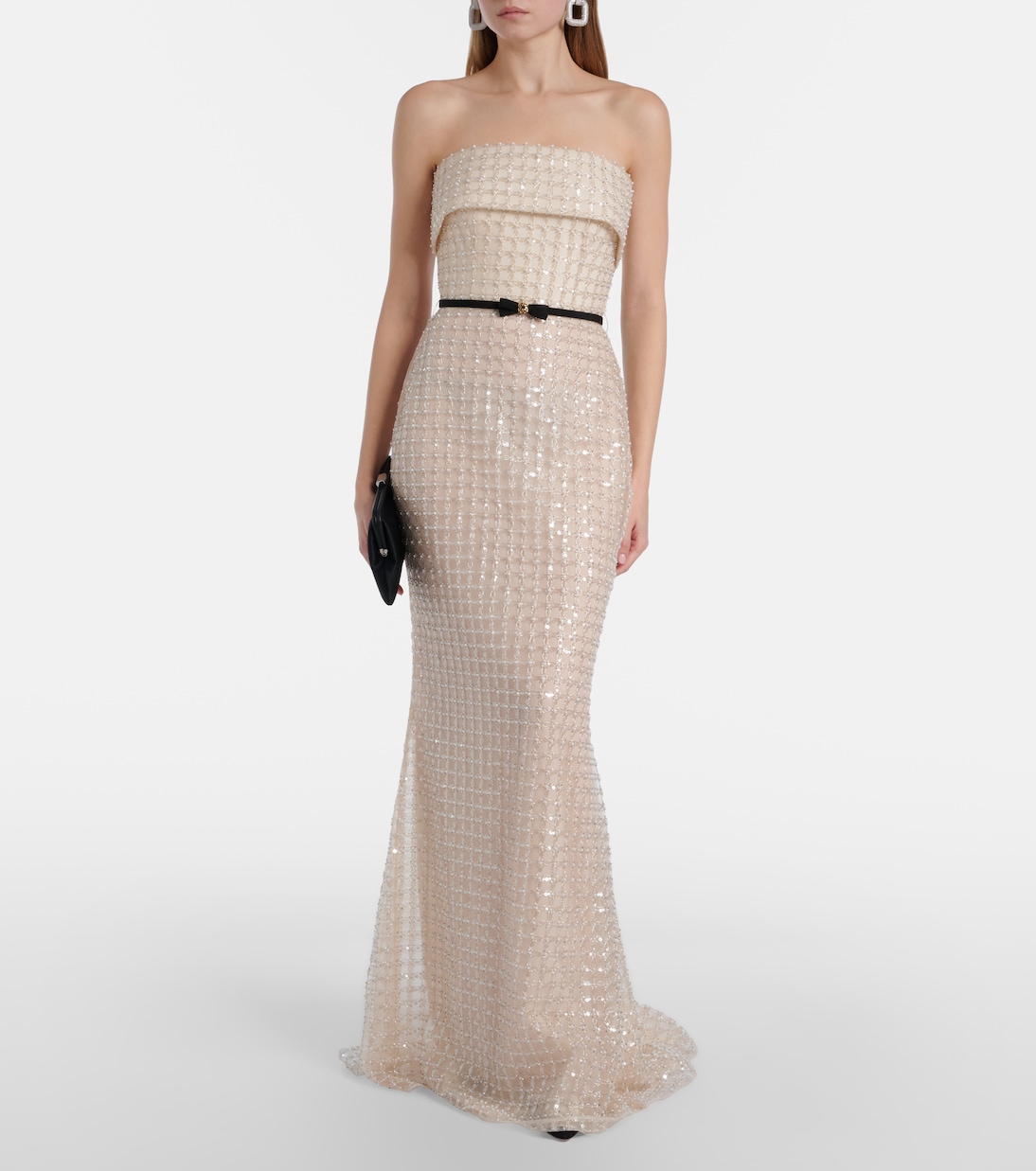 Embellished silk-blend bustier gown | Elie Saab