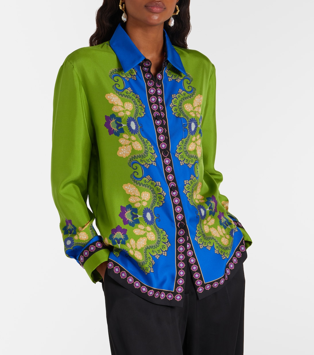 Chemise Boy imprimée en soie | La DoubleJ