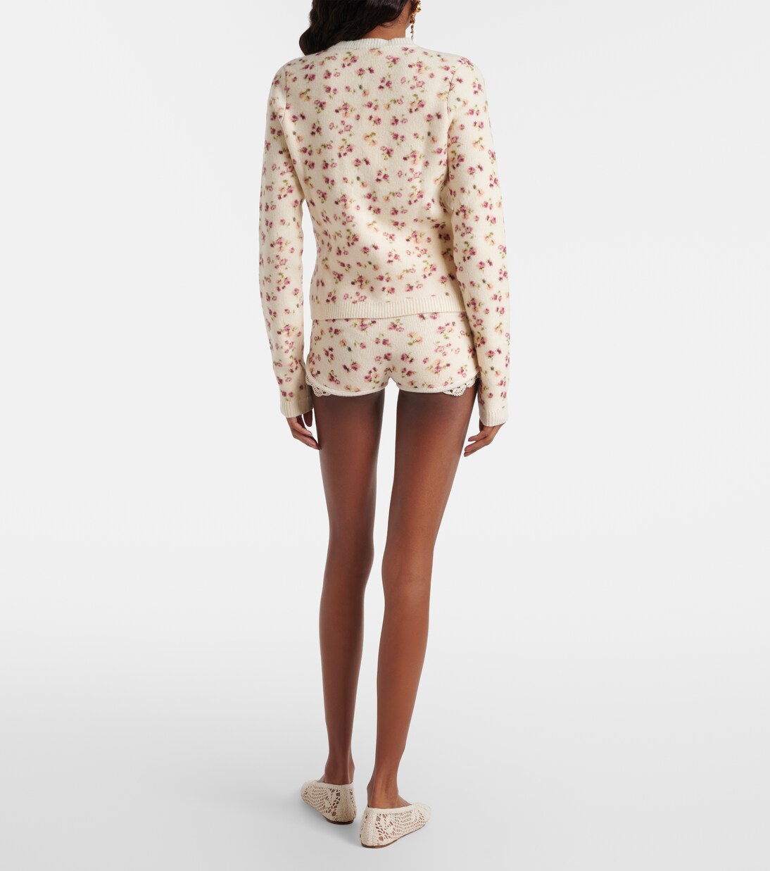 Floral wool, silk, and cashmere shorts | Magda Butrym