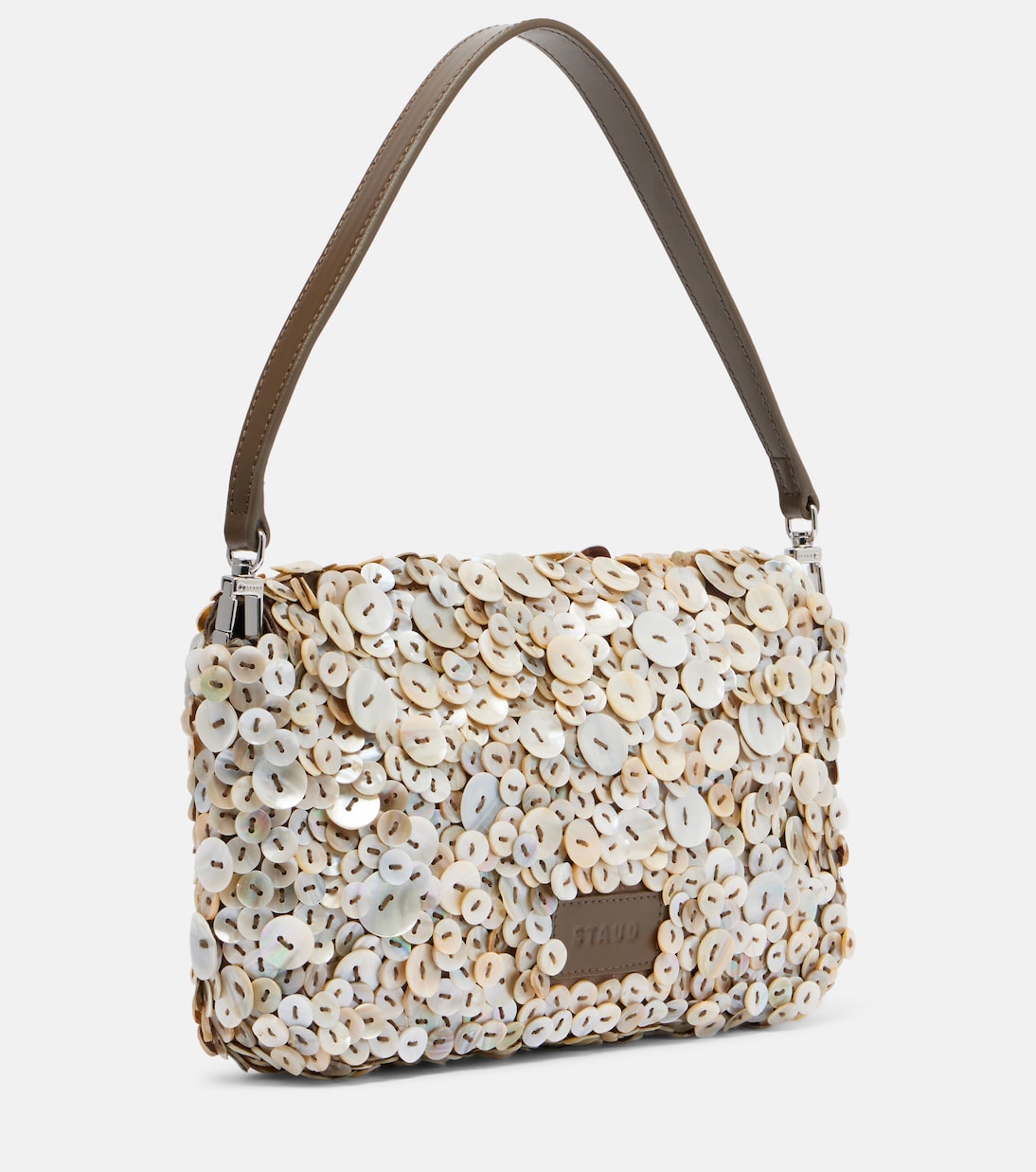Timmy button-embellished shoulder bag | Staud