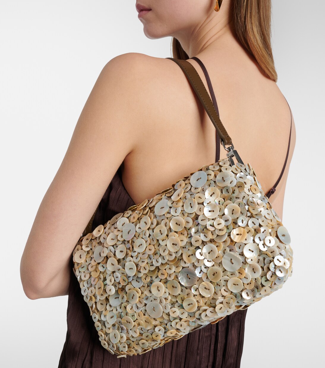 Timmy button-embellished shoulder bag | Staud