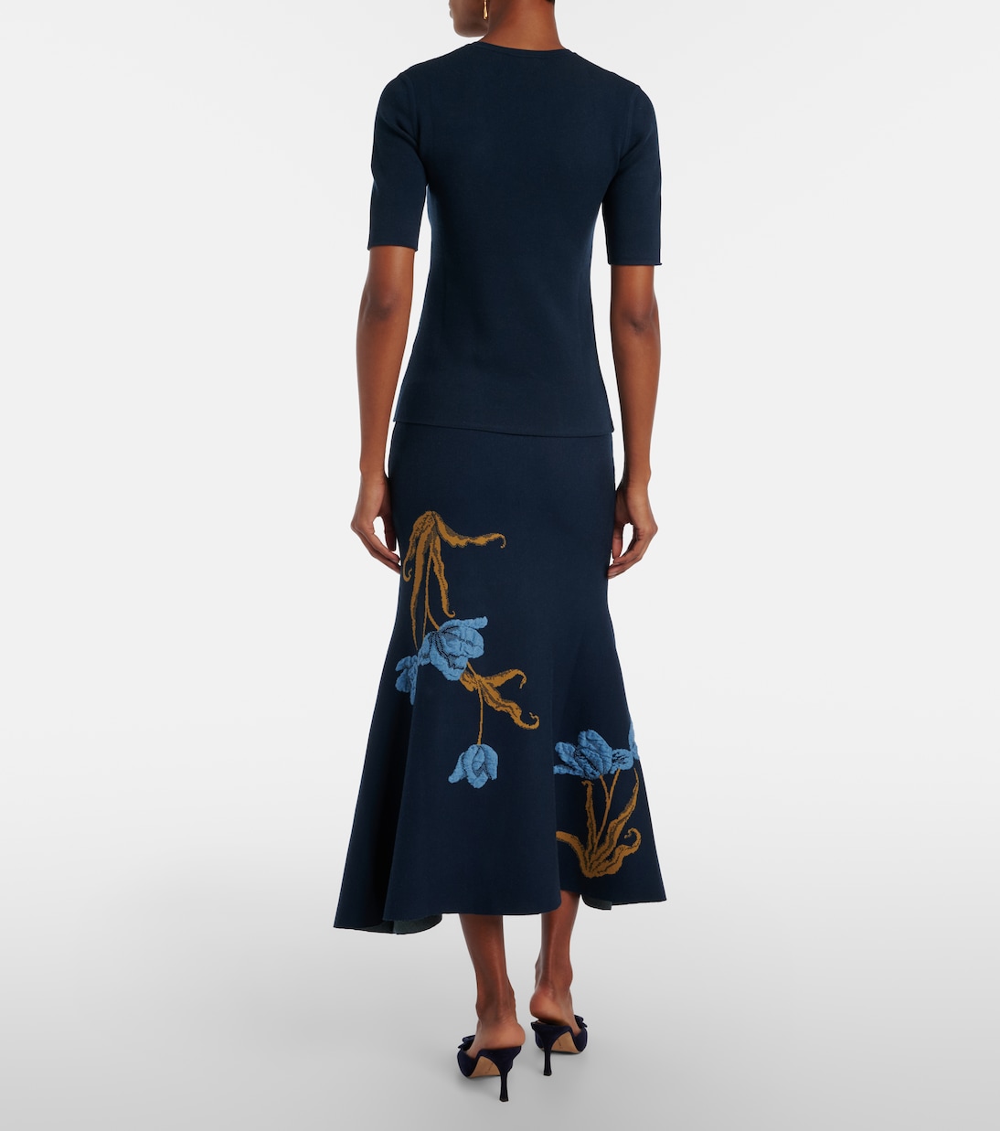 Floral jacquard midi skirt | Erdem