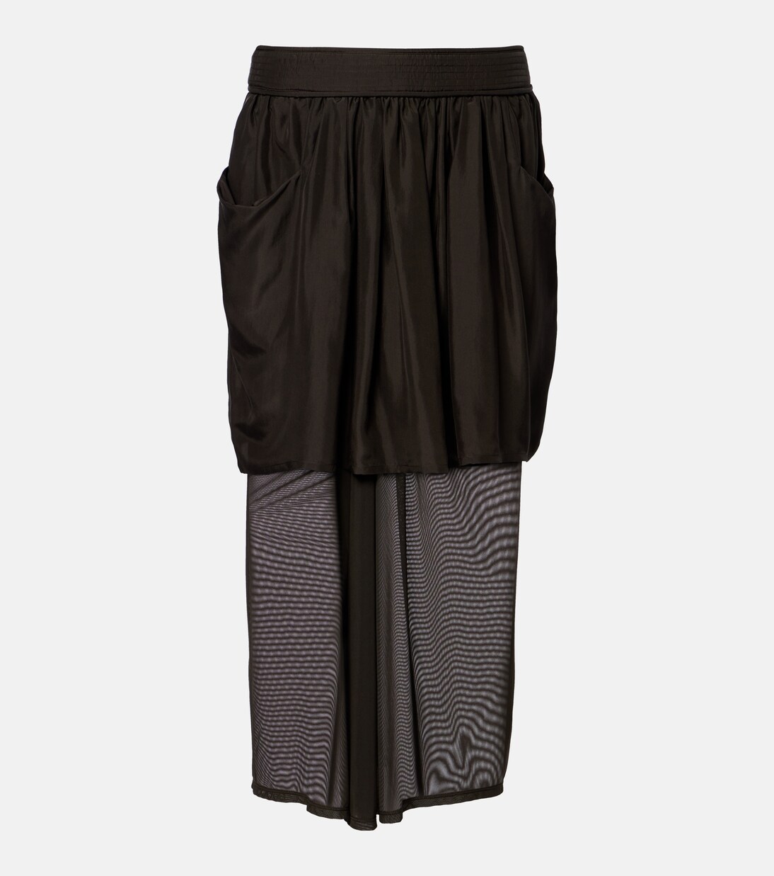 Draped semi-sheer silk midi skirt | Lemaire