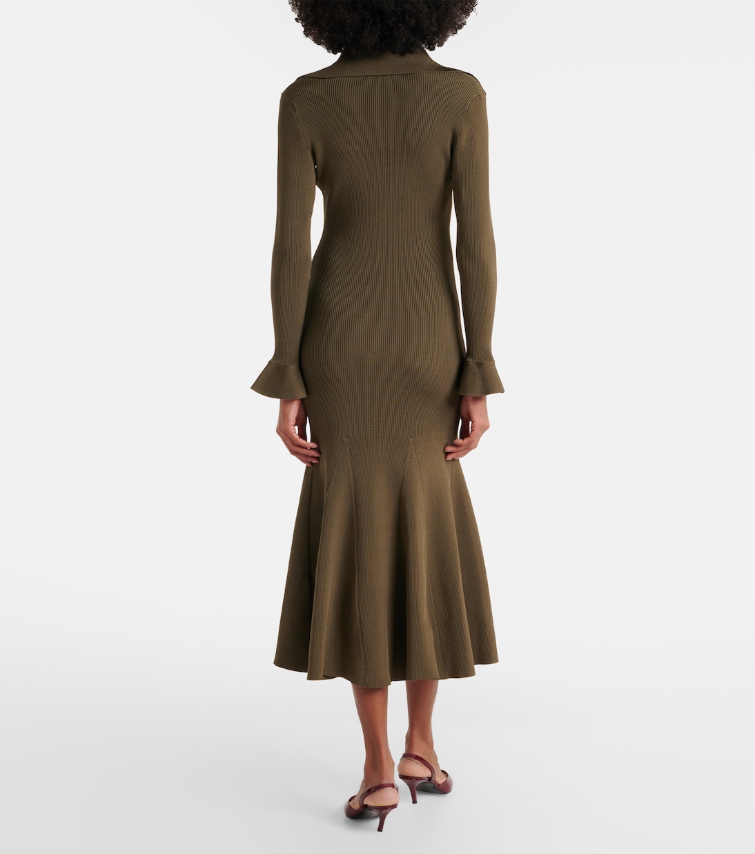 Ribbed-knit midi dress | Self-Portrait