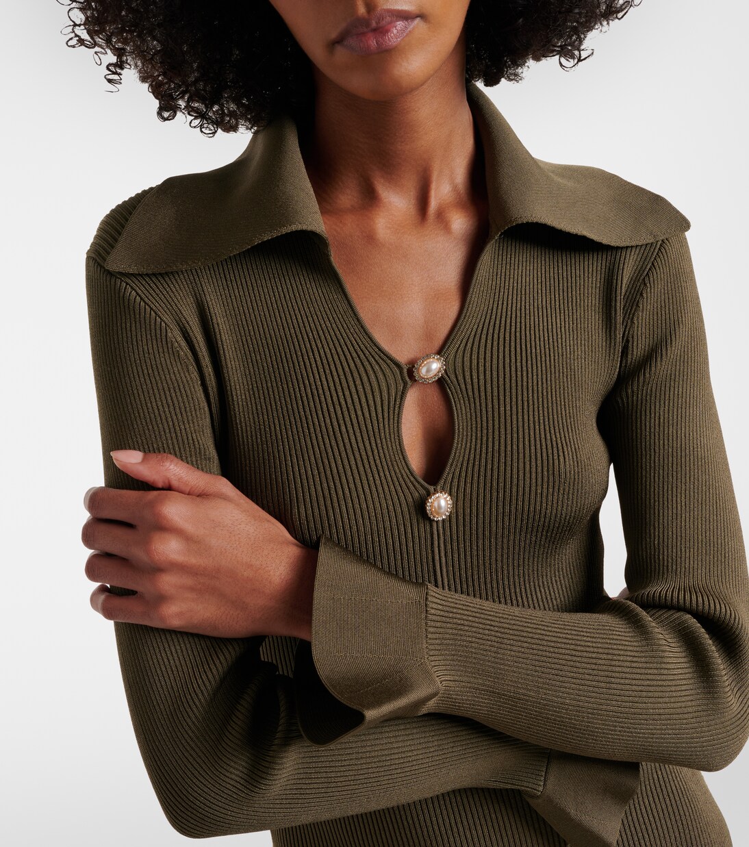 Ribbed-knit midi dress | Self-Portrait