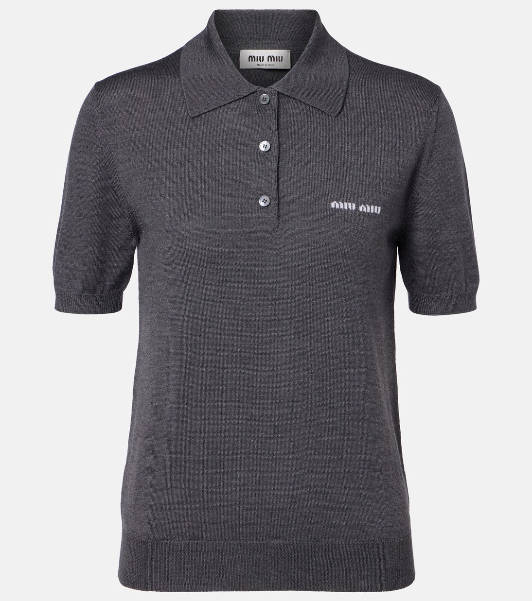 Logo wool polo sweater | Miu Miu