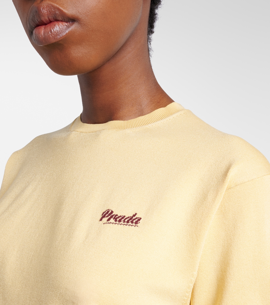 Logo silk-blend top | Prada