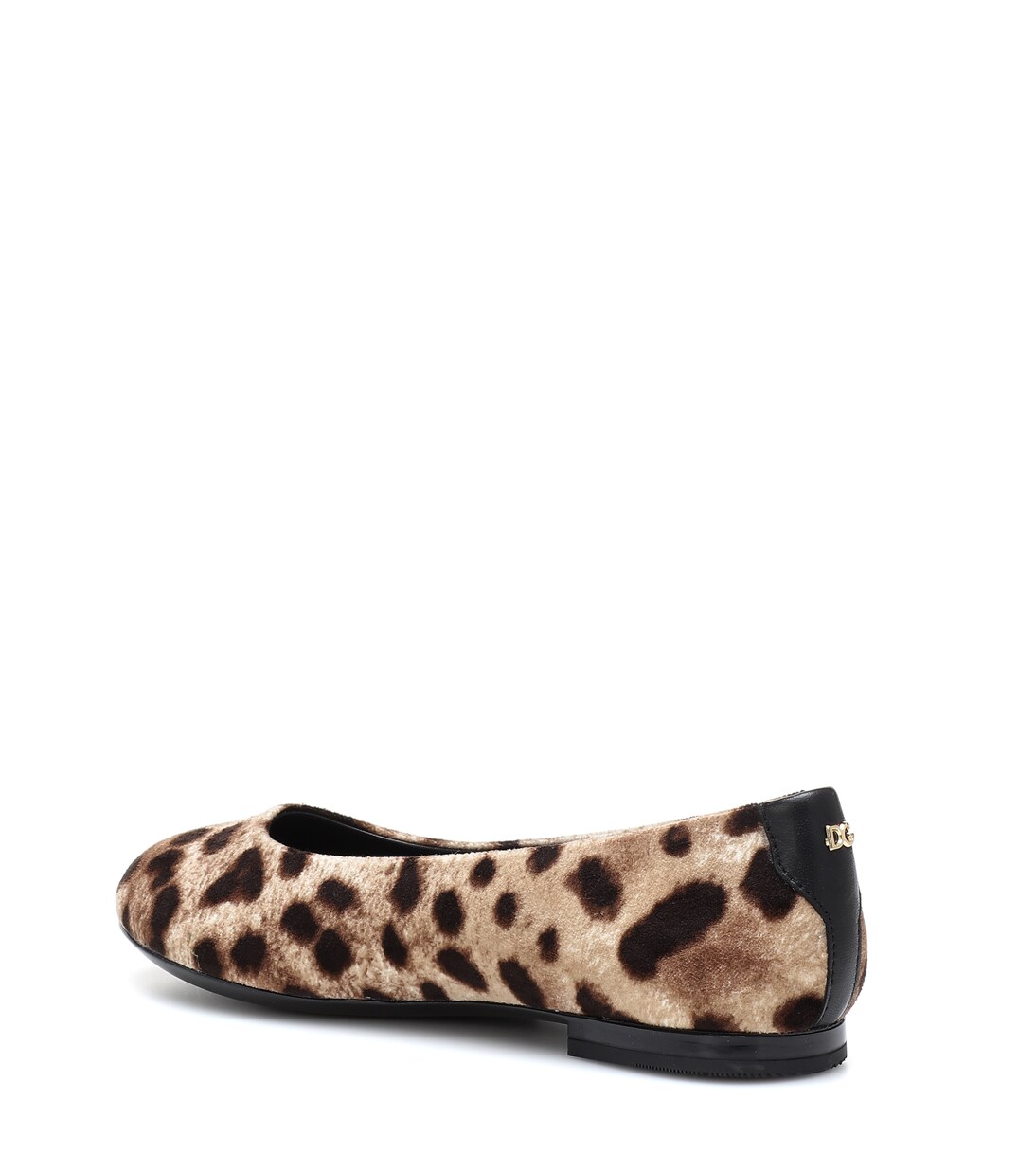 バレエシューズ DOLCE & GABBANA LEOPARD PRINTED VELVET MARY-JANE BALLERINAS Vally leopard-print velvet Mary Jane flats in brown - Dolce