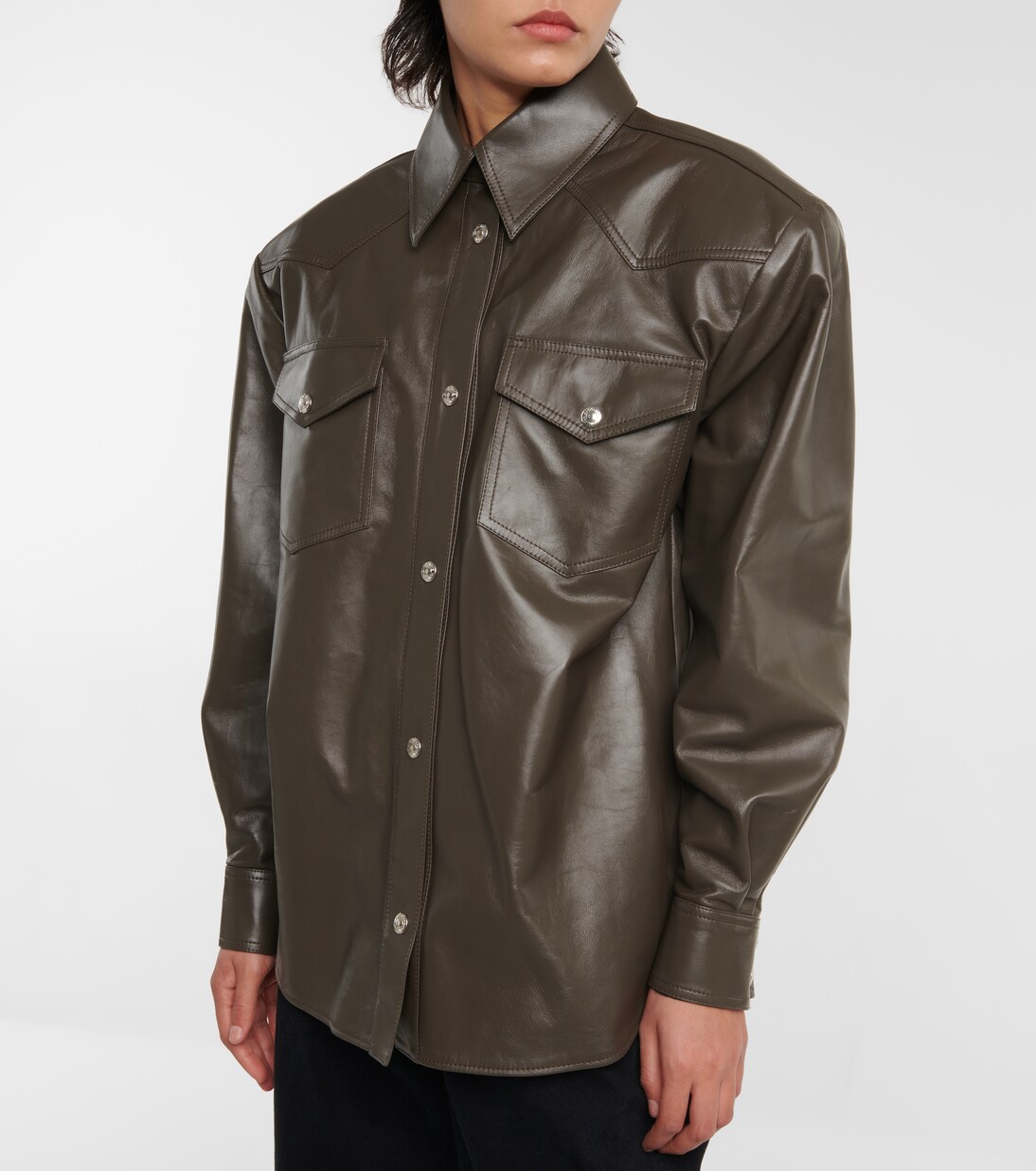 Oversized leather shirt | Alexandre Vauthier