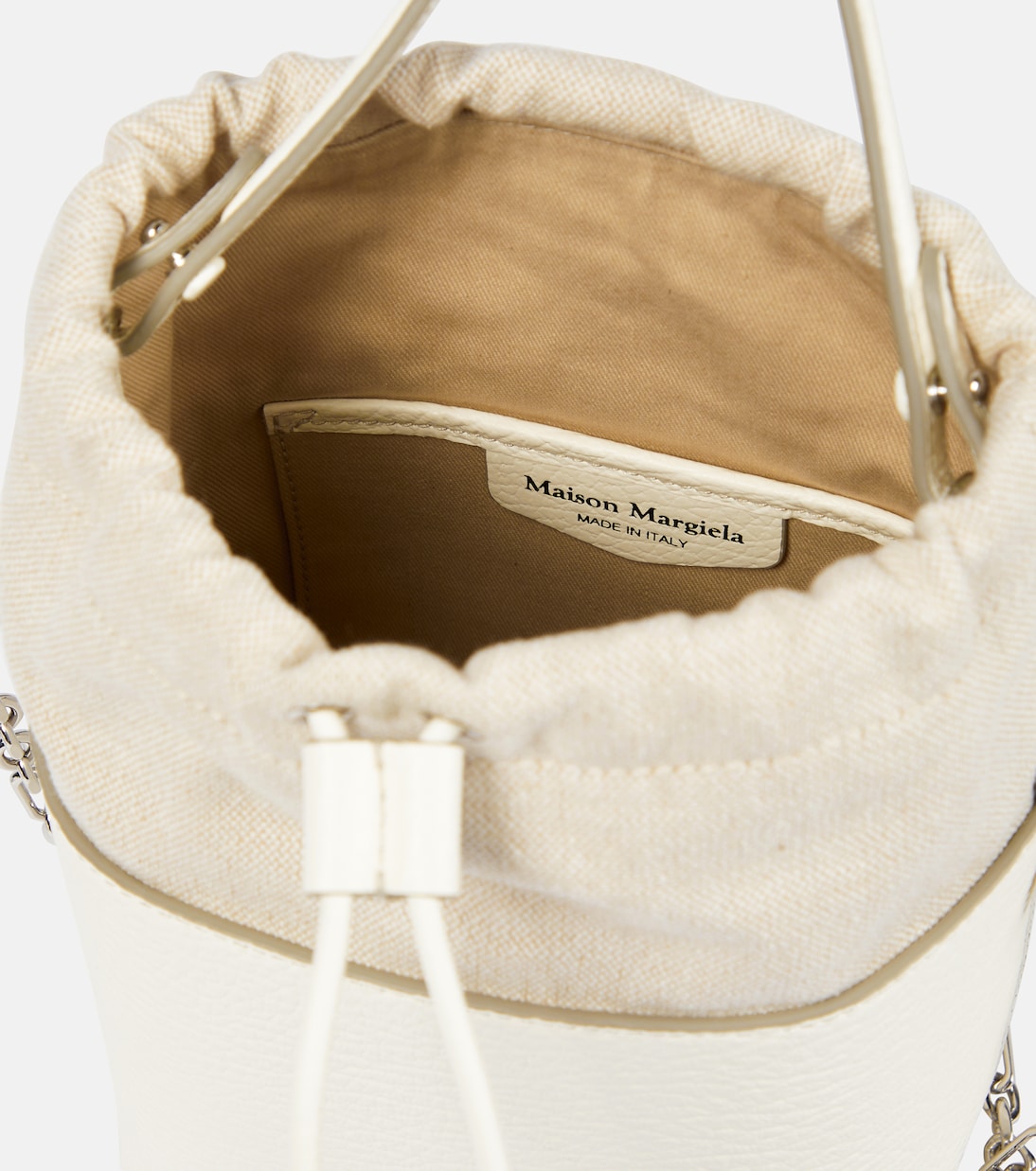 5AC leather bucket bag in white - Maison Margiela | Mytheresa