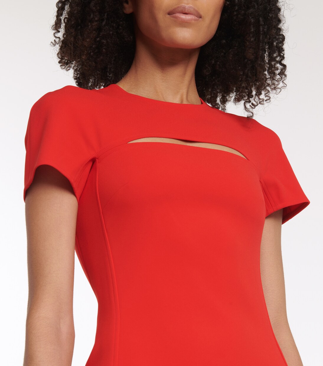 Peekaboo crêpe midi dress | Victoria Beckham