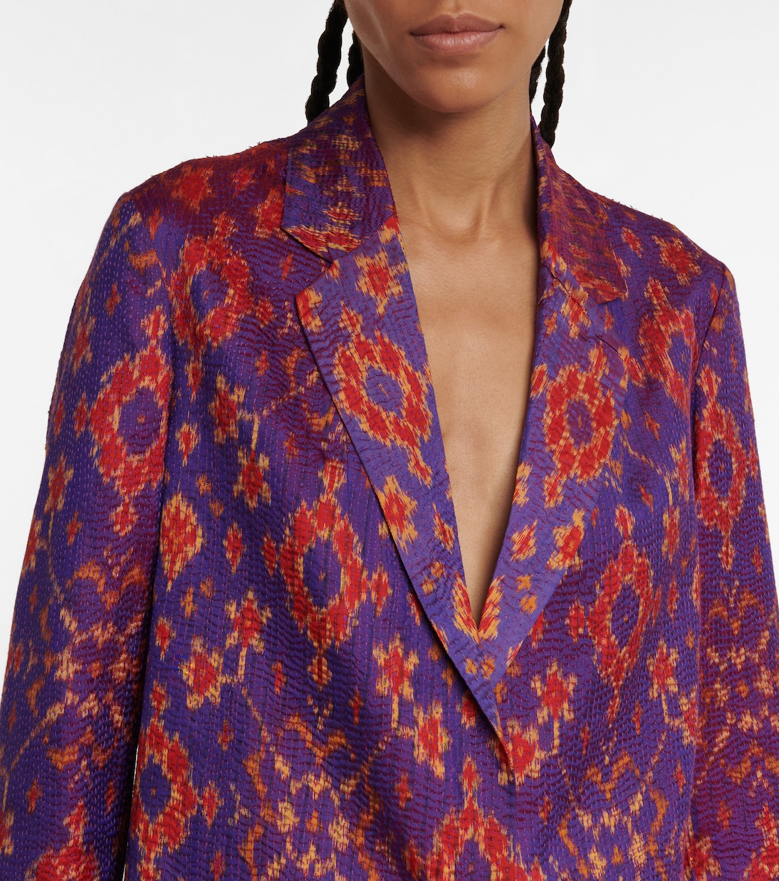 Printed single-breasted silk blazer | Dries Van Noten
