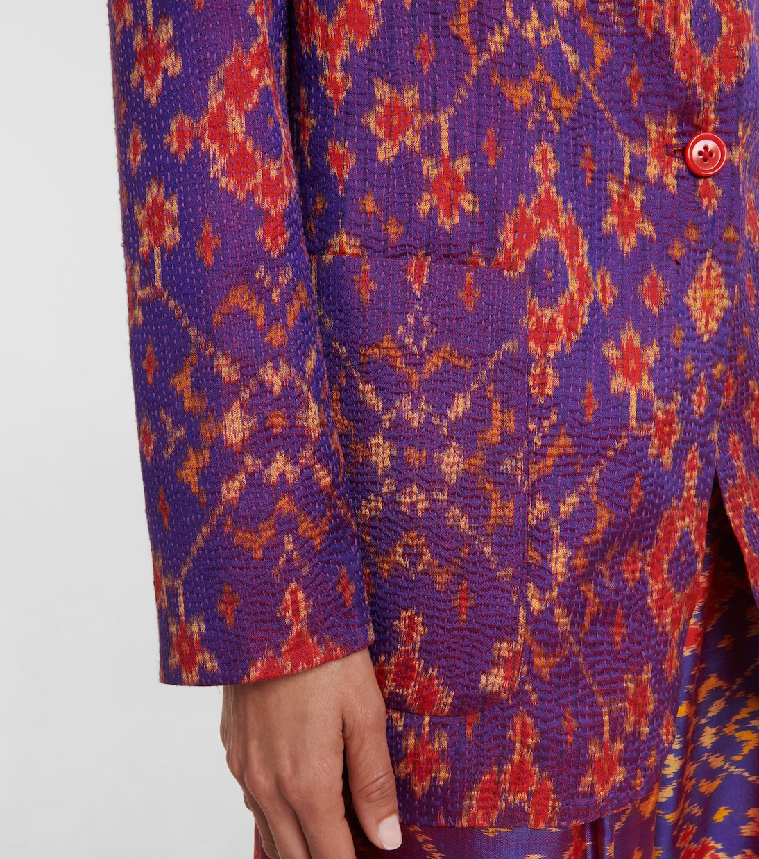 Printed single-breasted silk blazer | Dries Van Noten