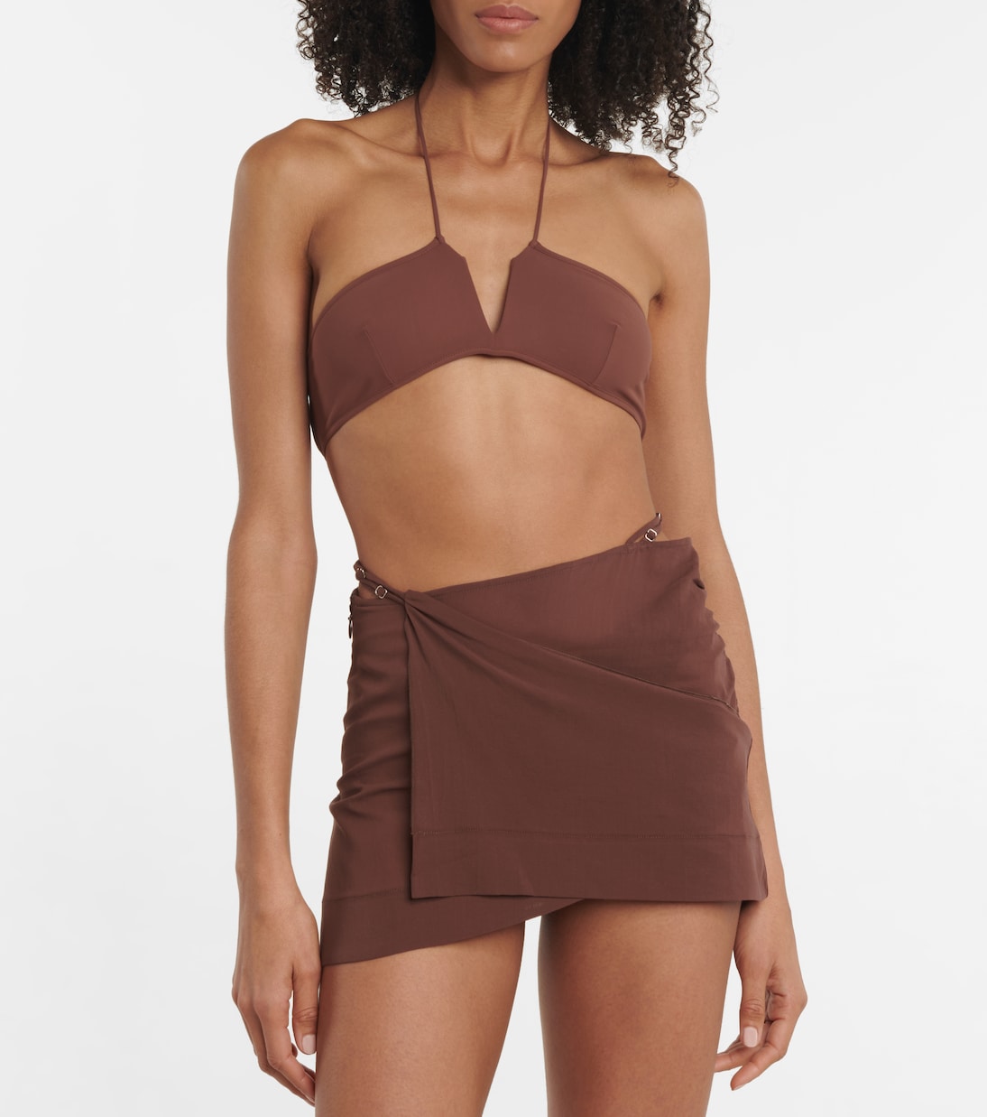 Asymmetric wrap miniskirt | Nensi Dojaka