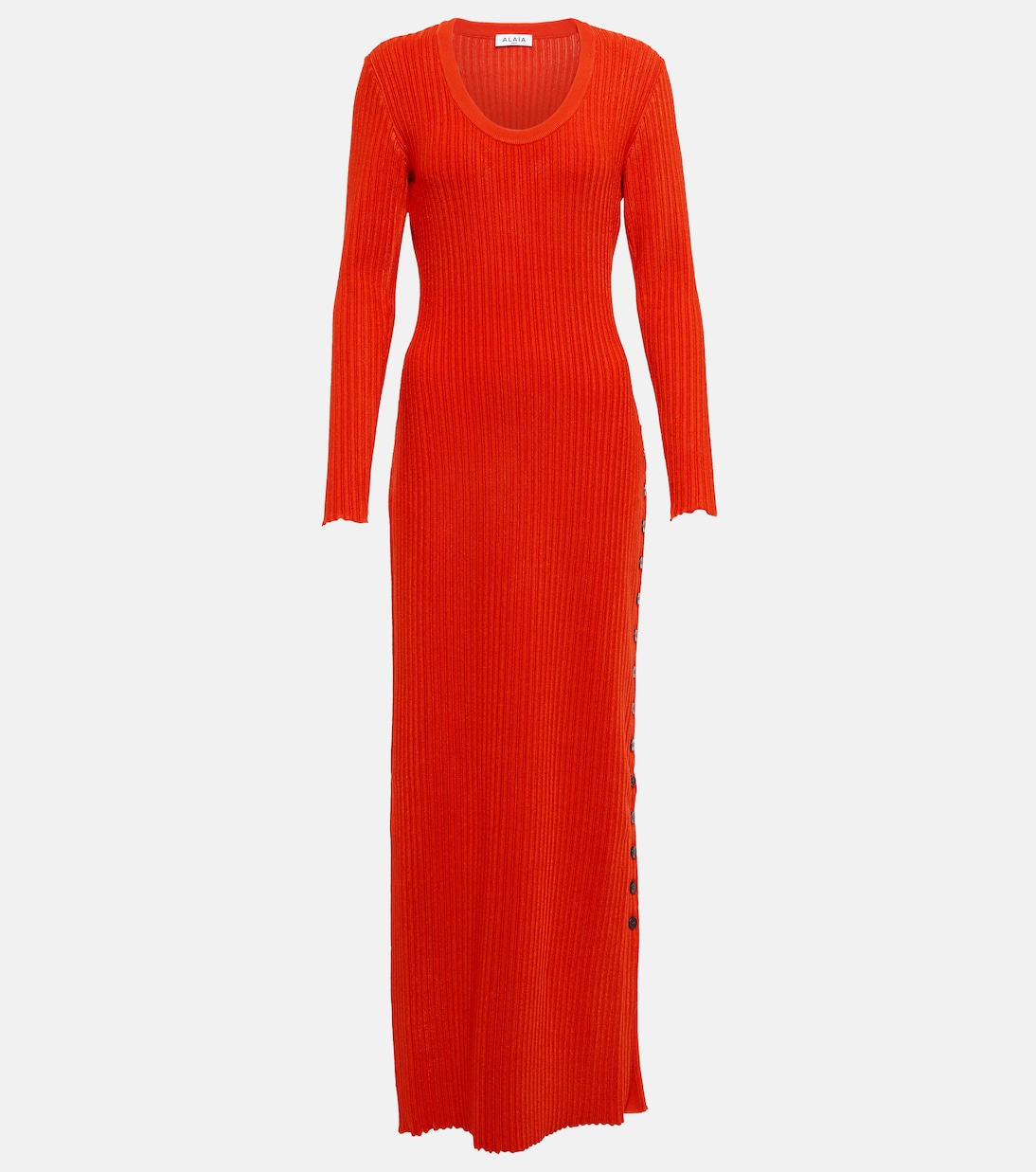 Abito lungo in maglia a coste | Alaïa