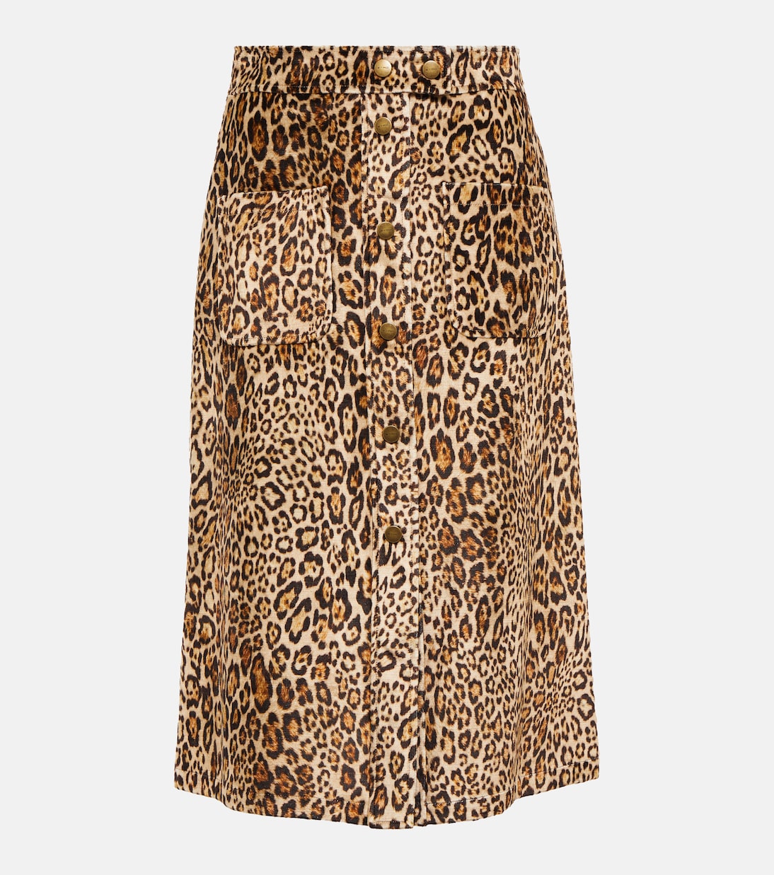 Jupe midi en velours à motif léopard | Etro