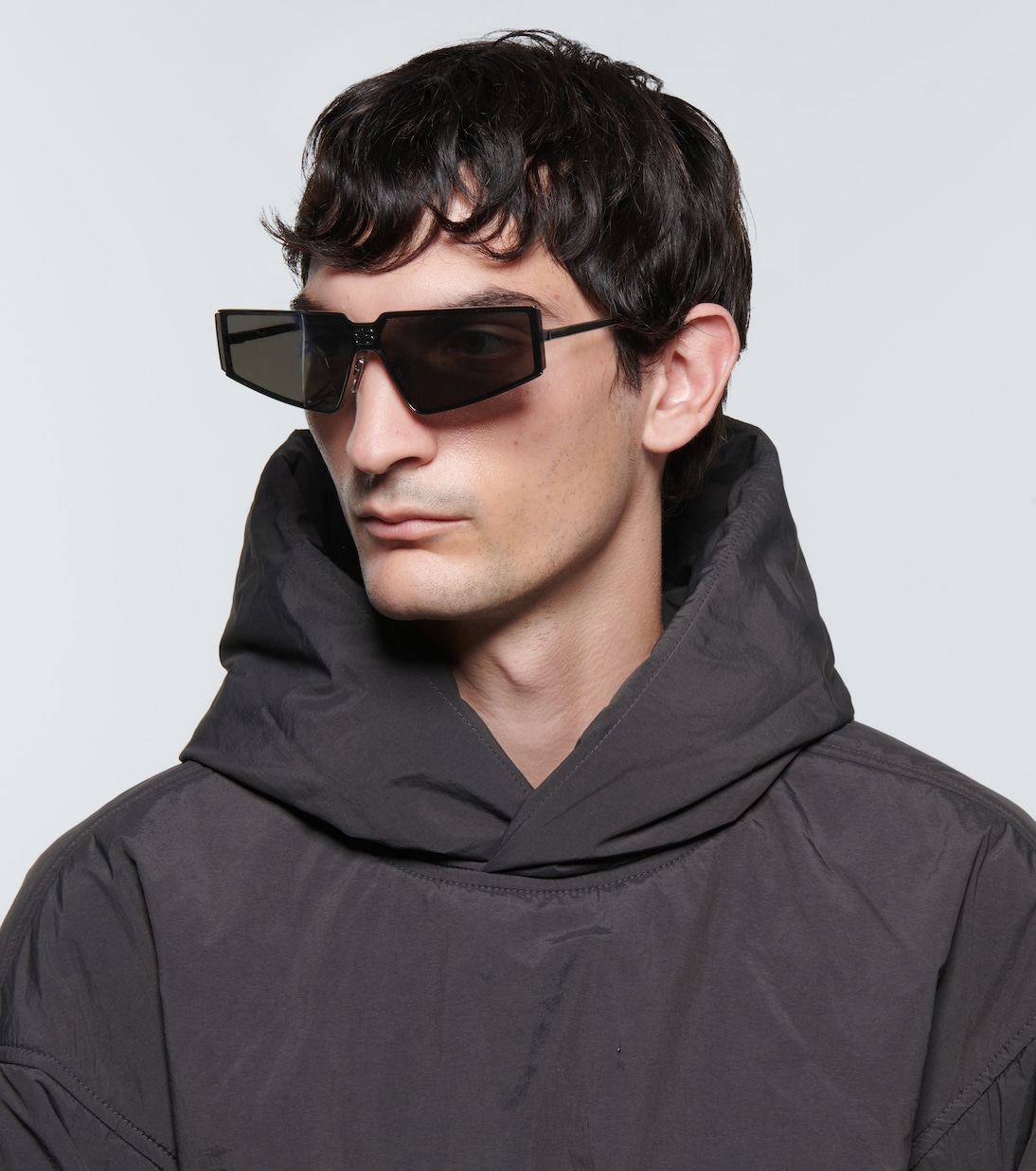 Shield 2.0 rectangular sunglasses in silver Balenciaga Mytheresa