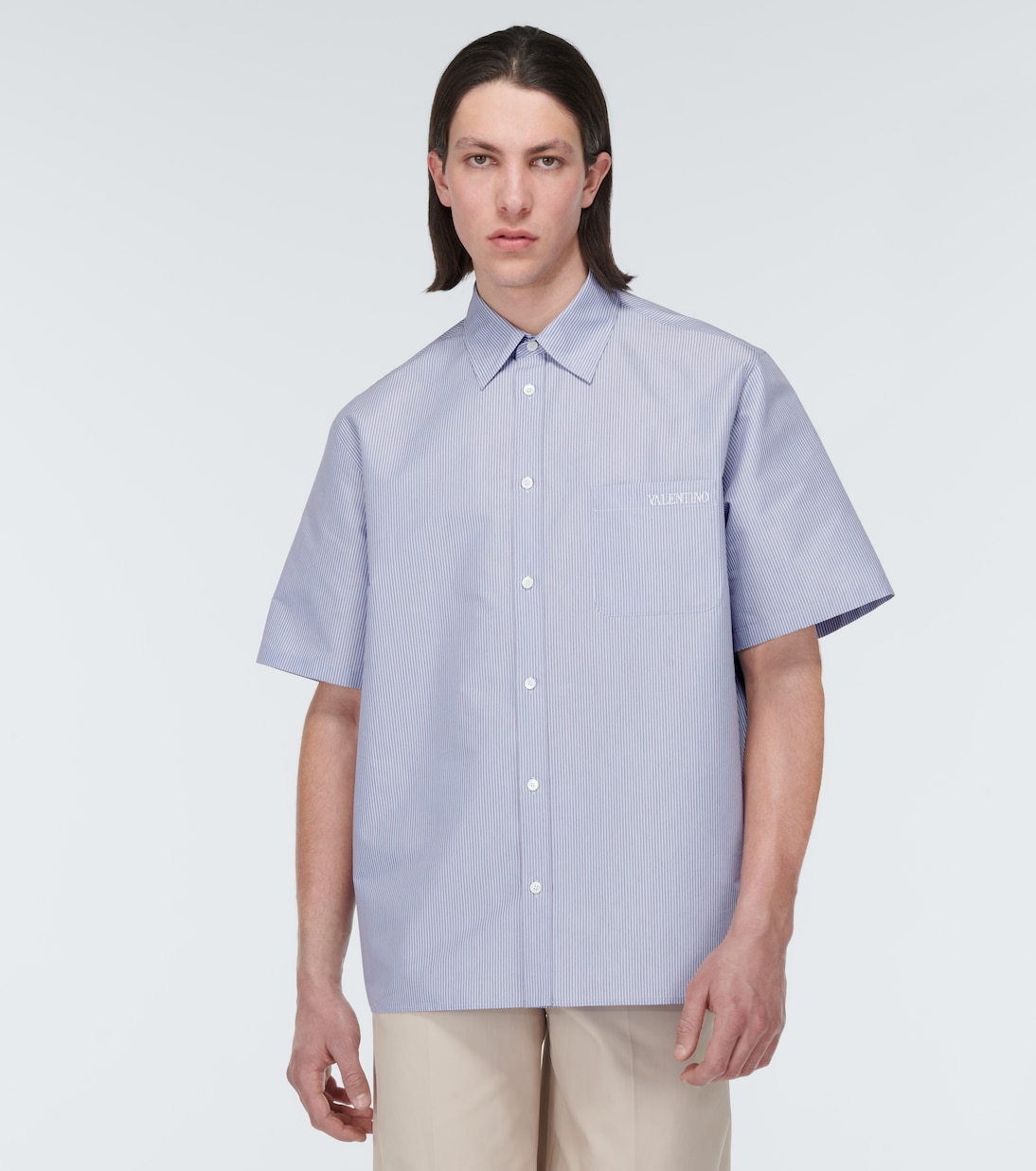 Chemise rayée en coton mélangé | Valentino