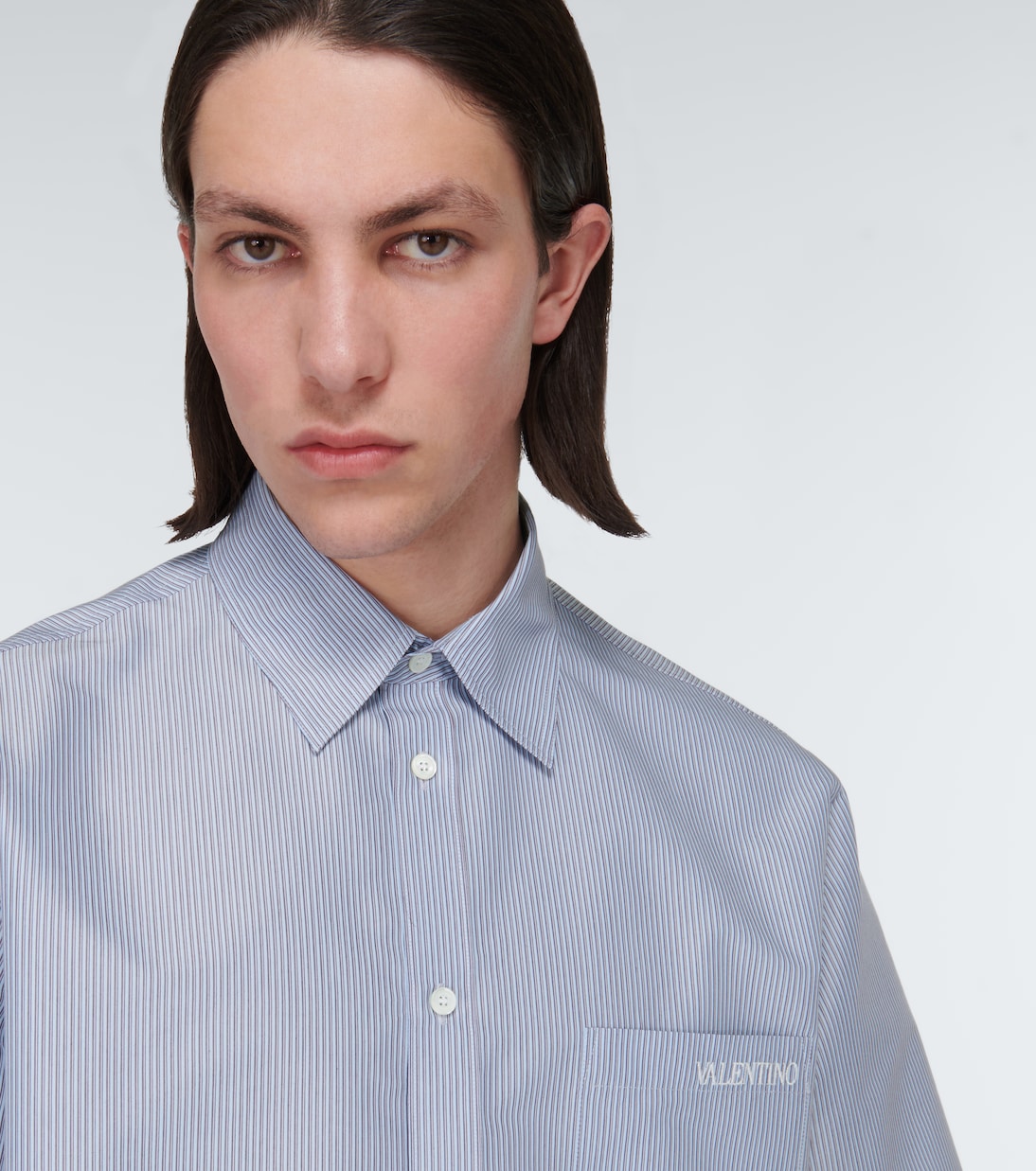 Chemise rayée en coton mélangé | Valentino
