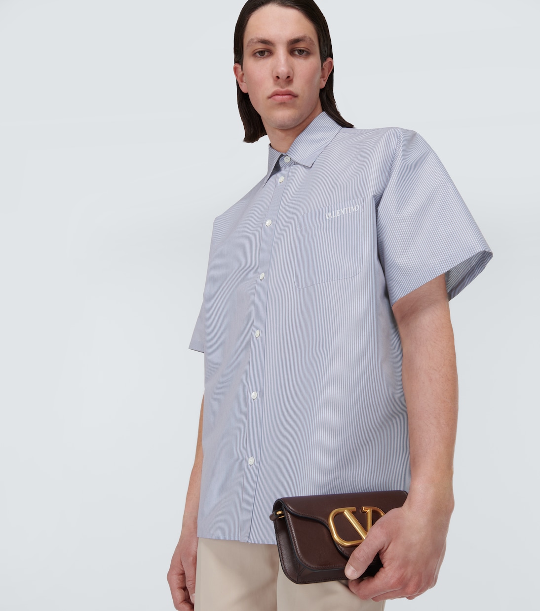 Chemise rayée en coton mélangé | Valentino