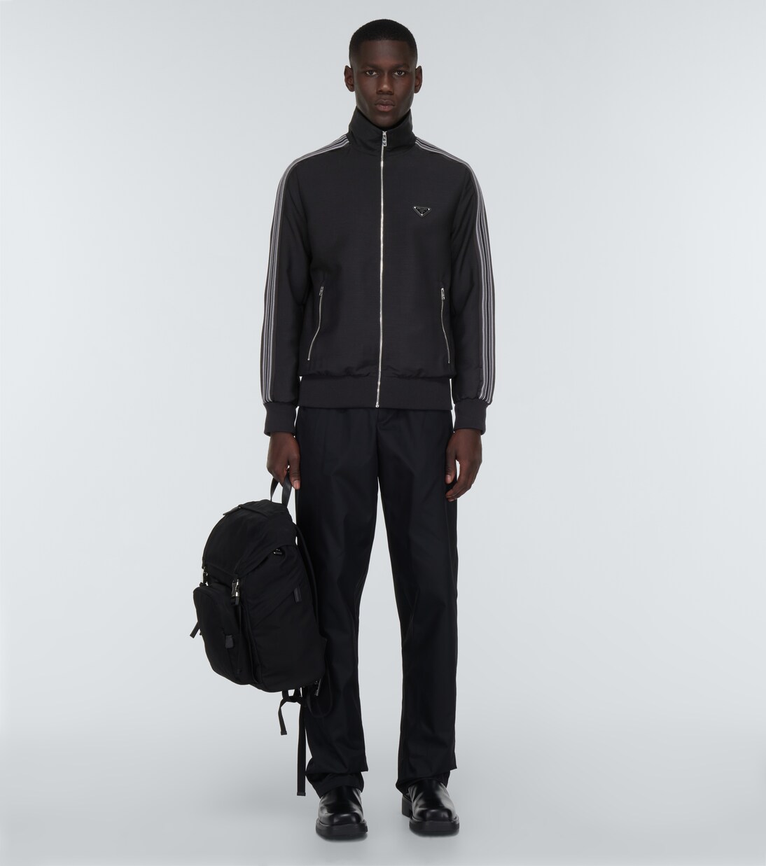 Giacca blouson in misto mohair e lana | Prada