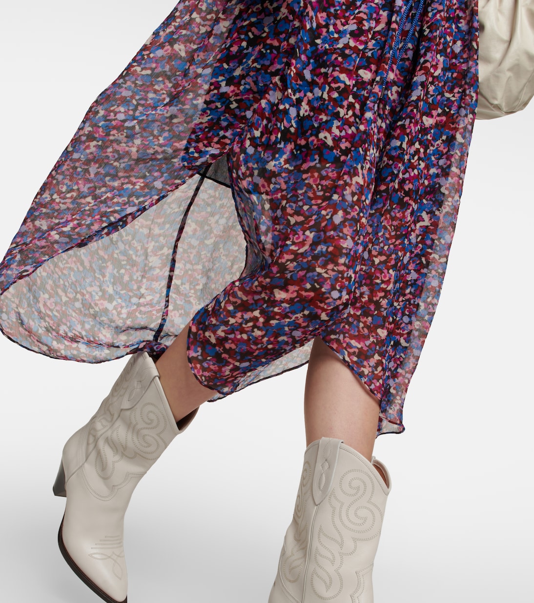 Fadelo printed chiffon maxi dress in pink - Marant Etoile