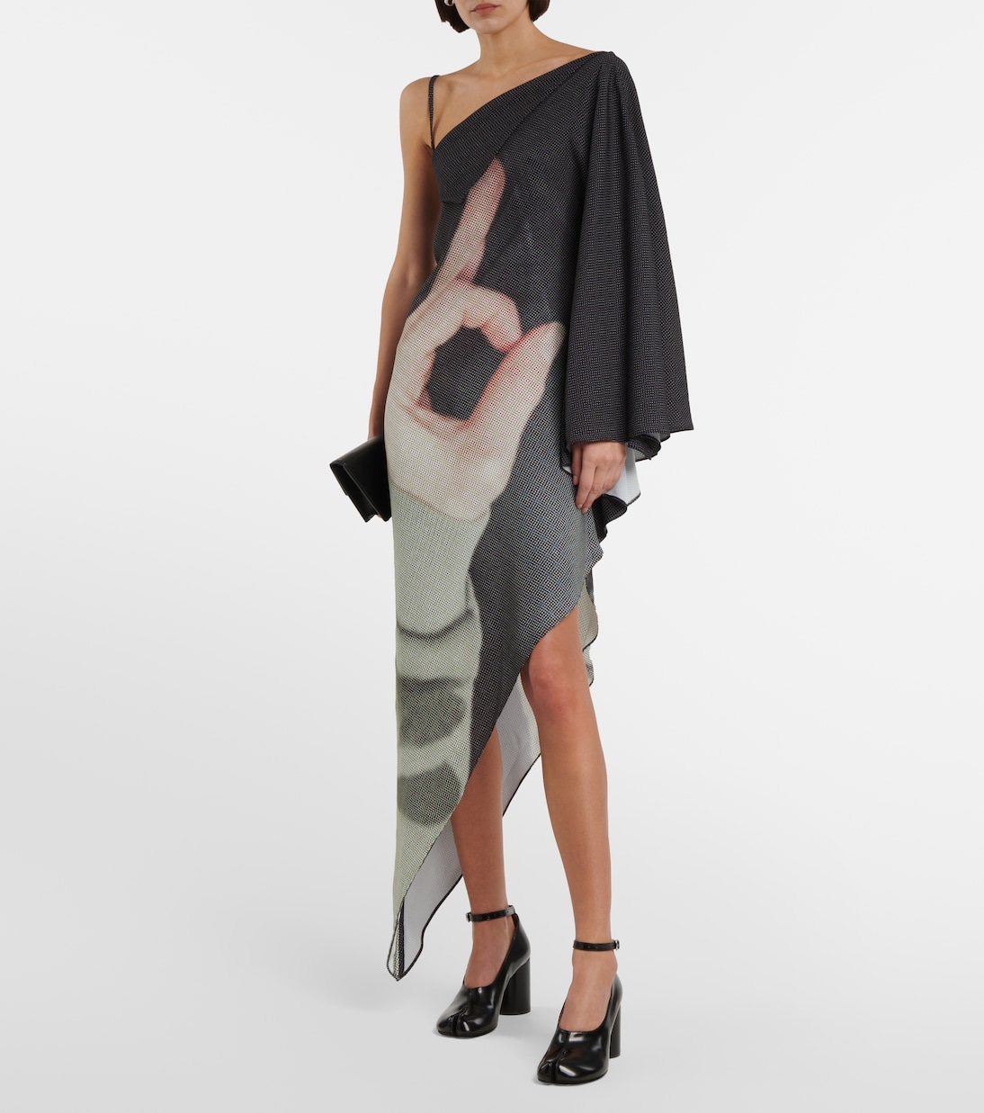 Printed one-shoulder midi dress | MM6 Maison Margiela