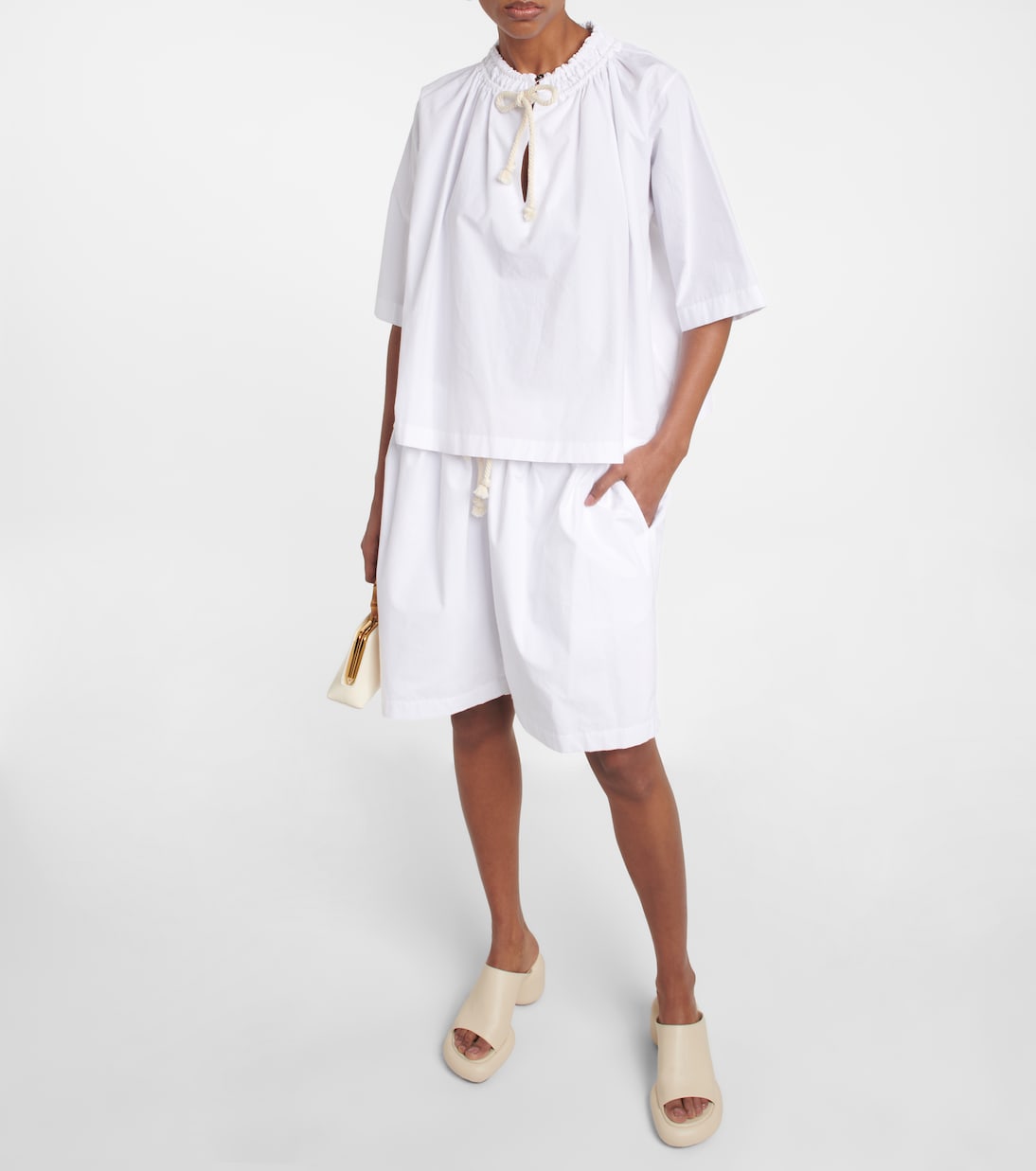 Shorts in cotone a vita alta | Jil Sander