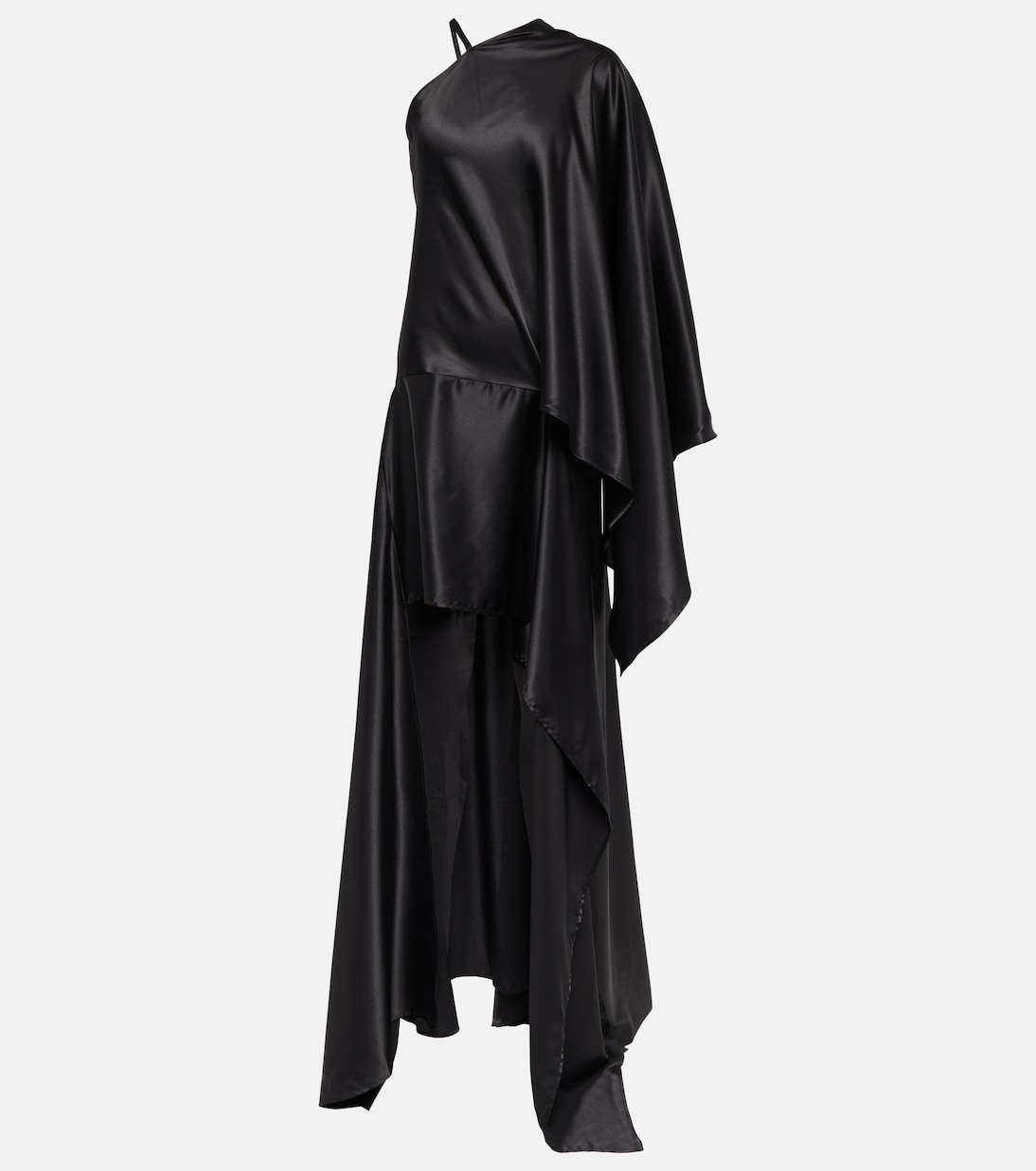 Robe longue asymétrique en satin | Acne Studios