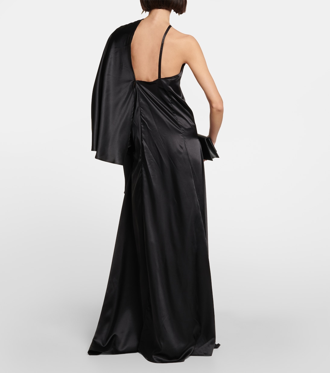 Robe longue asymétrique en satin | Acne Studios