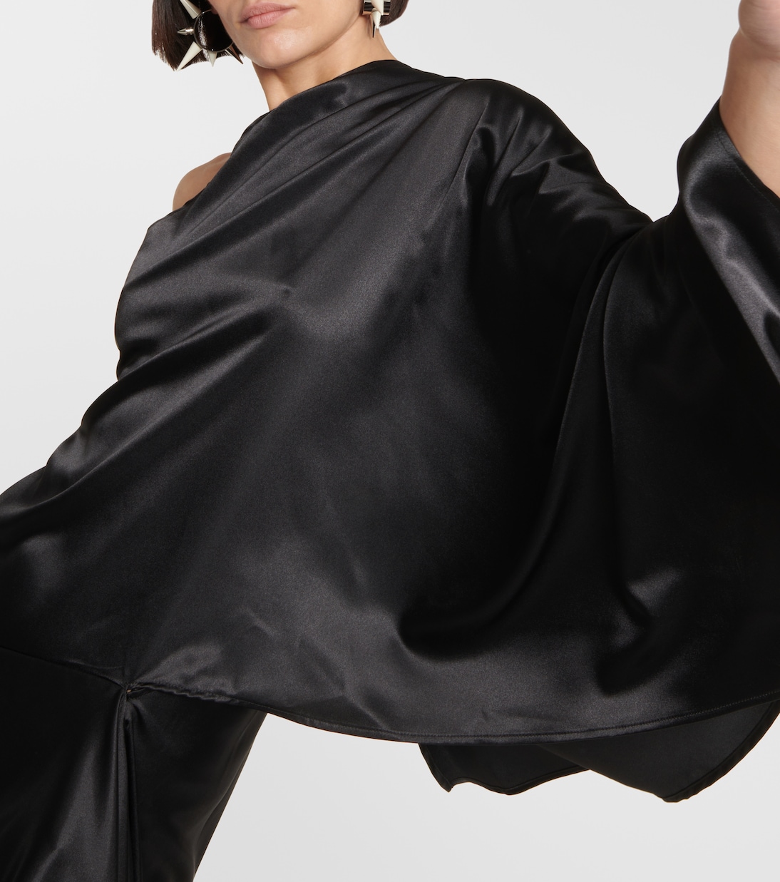 Robe longue asymétrique en satin | Acne Studios