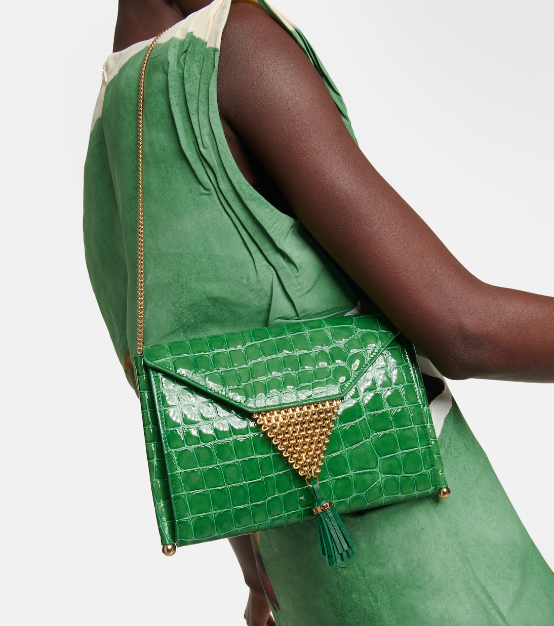 Sac Downtown Envelope en cuir embossé | Aquazzura