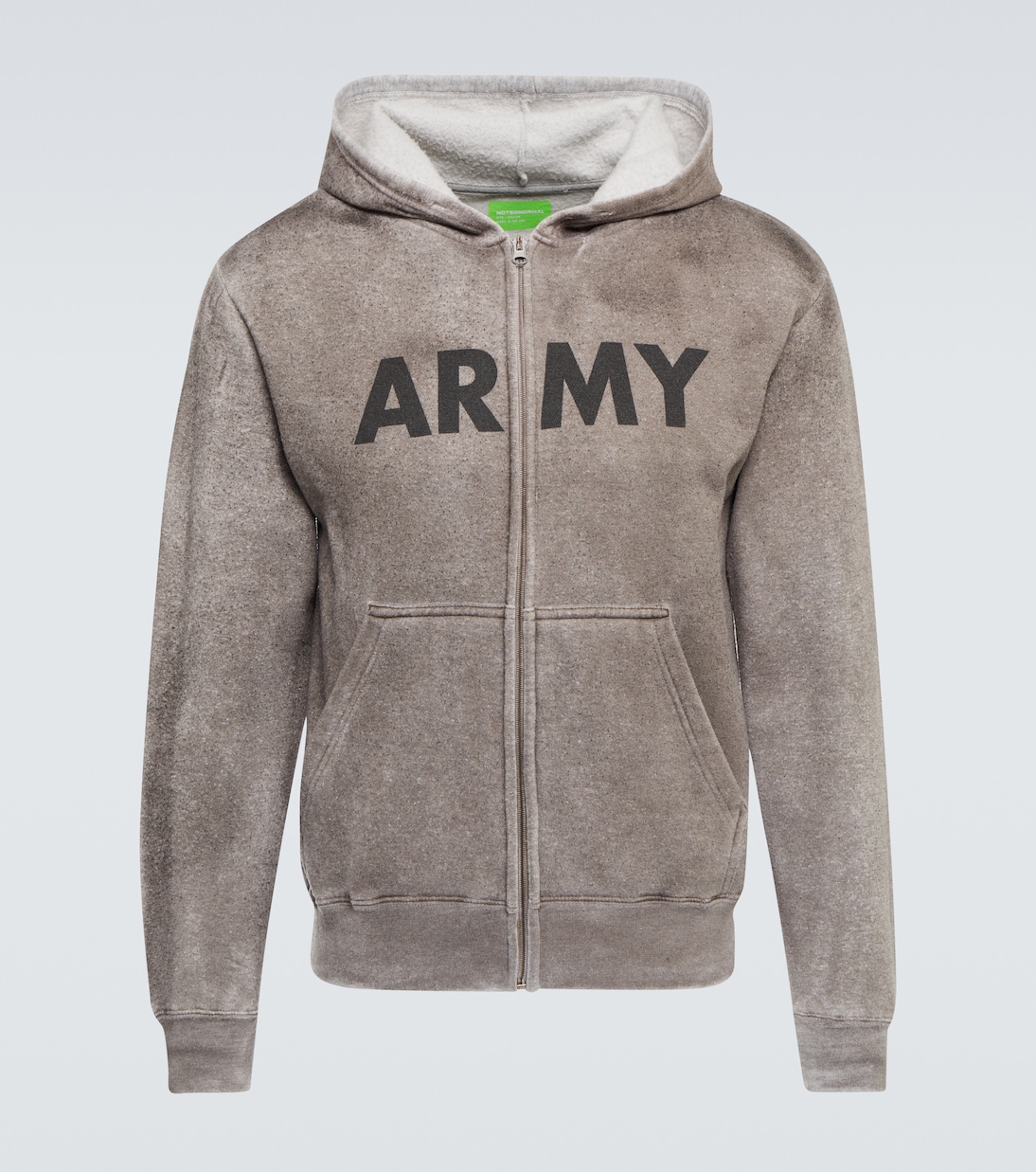 Army cotton jersey hoodie in grey Not So Normal Mytheresa