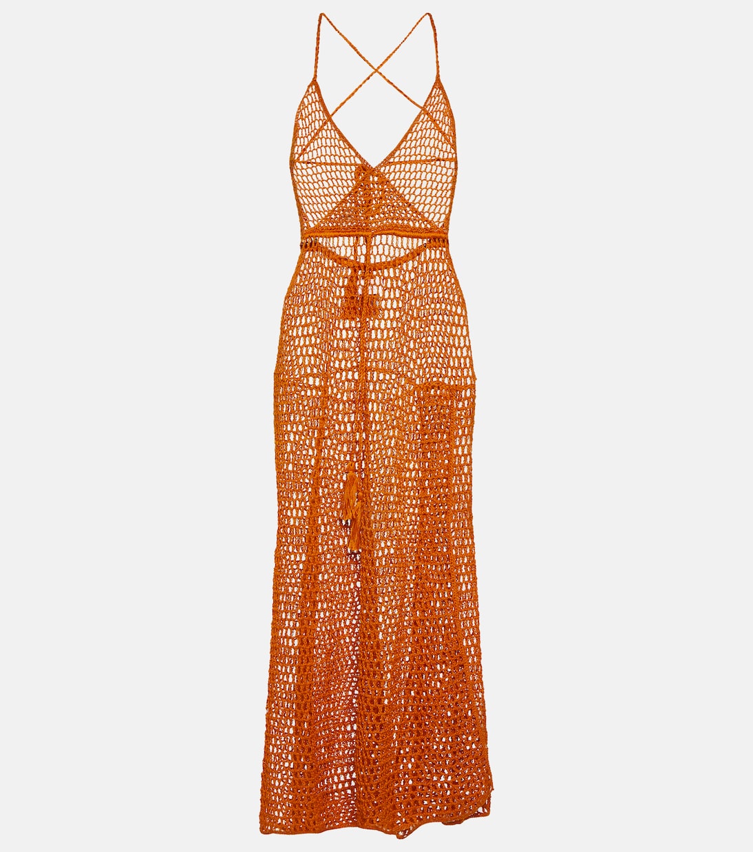 Vestido largo en punto calado de algodón | Anna Kosturova
