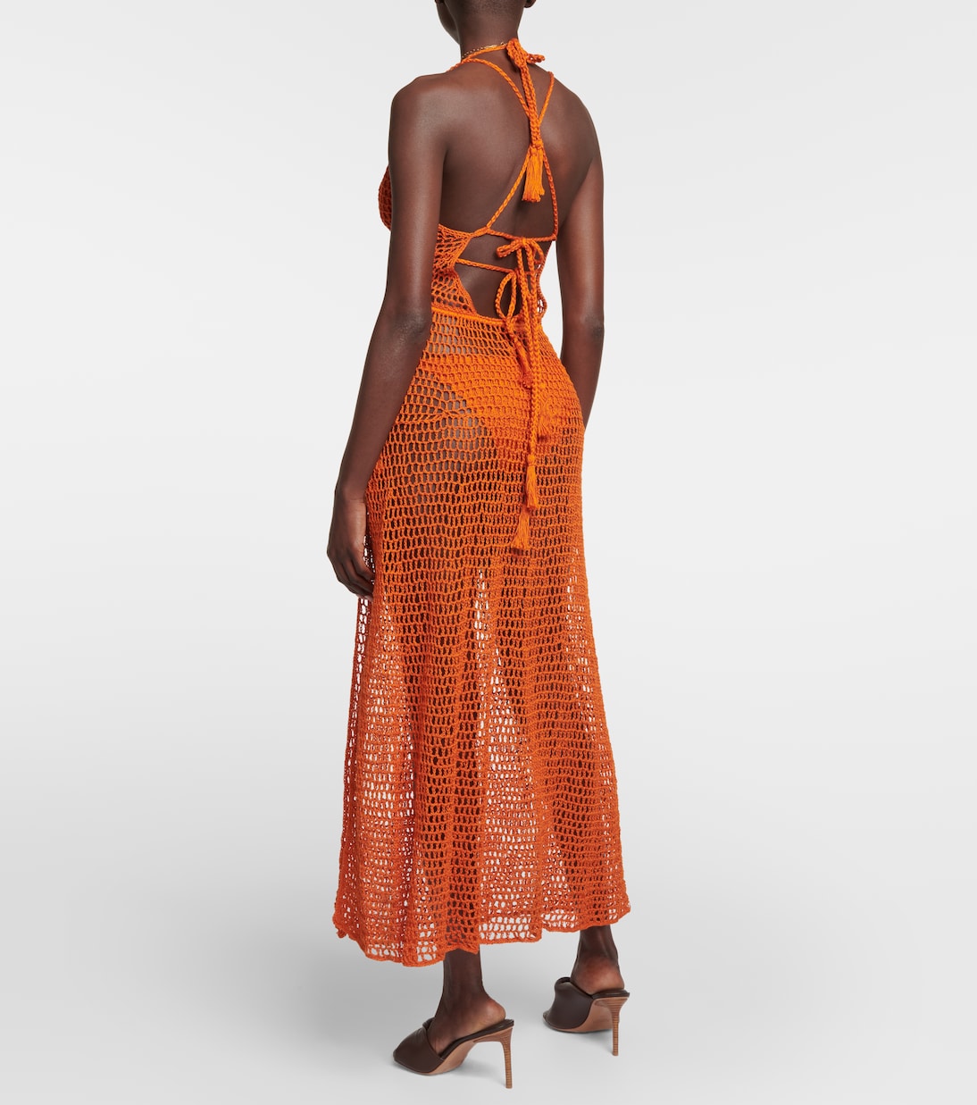 Vestido largo en punto calado de algodón | Anna Kosturova