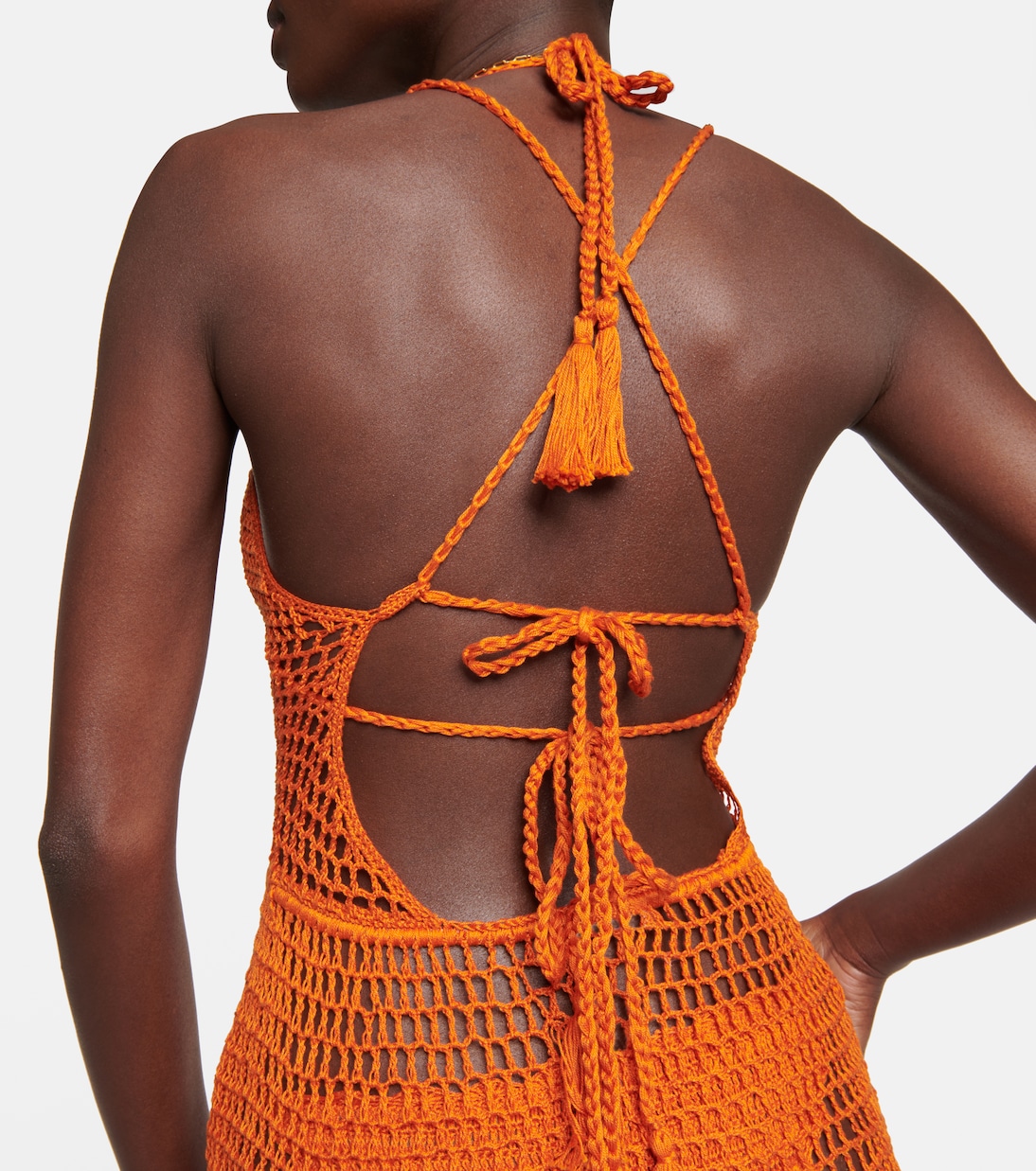 Vestido largo en punto calado de algodón | Anna Kosturova
