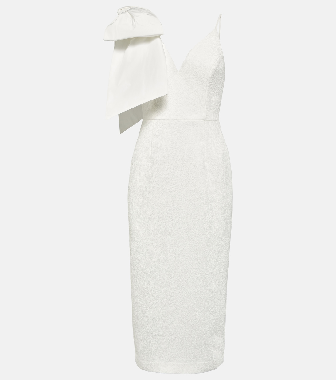 Bow-trimmed crêpe midi dress | Rebecca Vallance