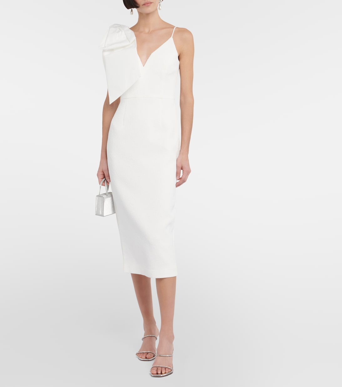 Bow-trimmed crêpe midi dress | Rebecca Vallance