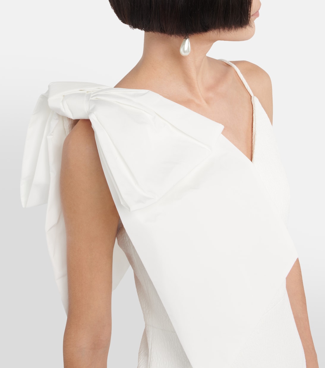 Bow-trimmed crêpe midi dress | Rebecca Vallance