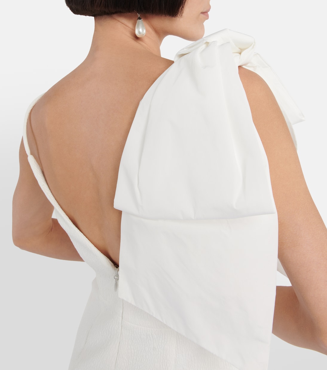 Bow-trimmed crêpe midi dress | Rebecca Vallance